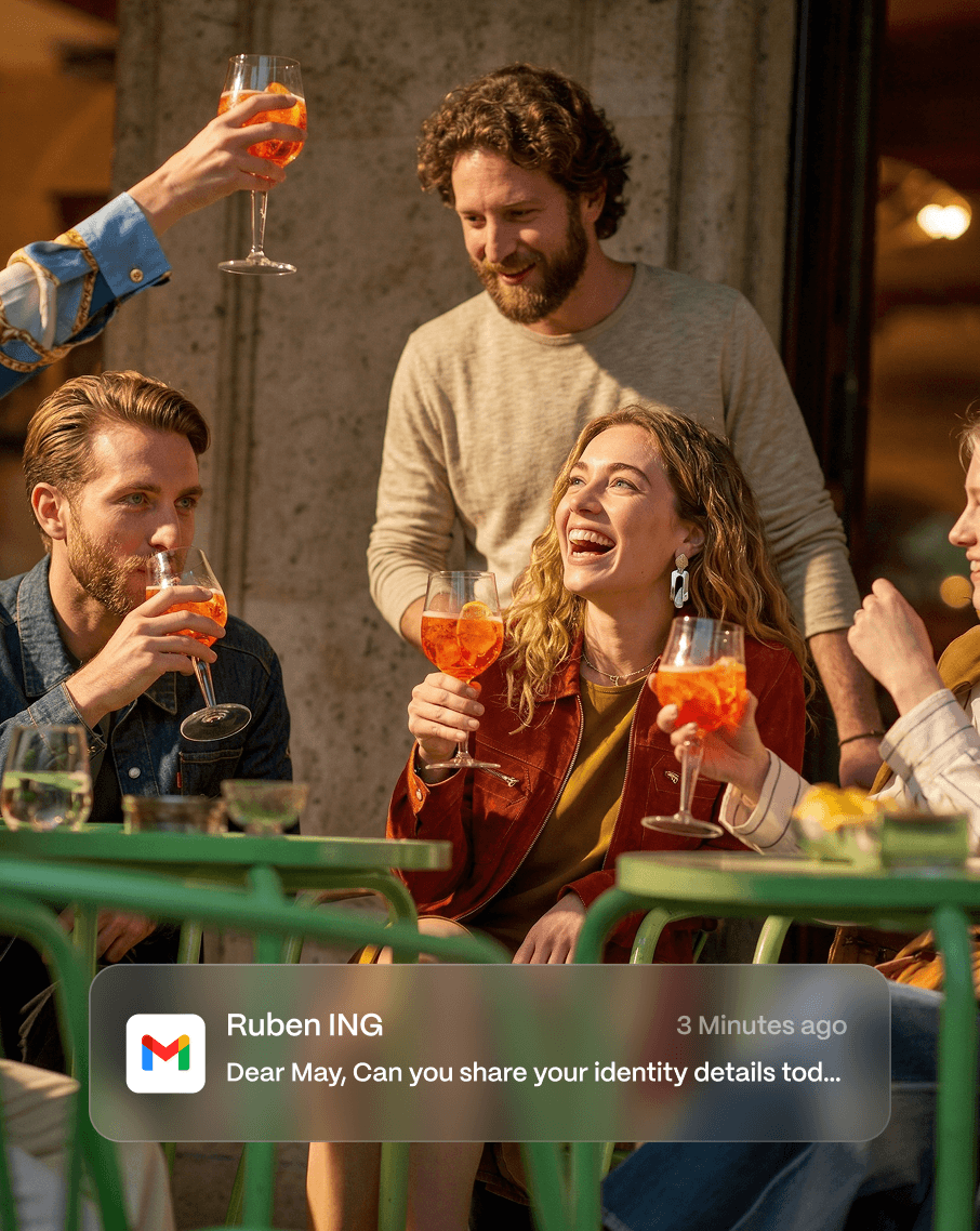 Friends enjoying drinks together outdoors