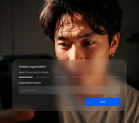 Person setting up their Geena business account