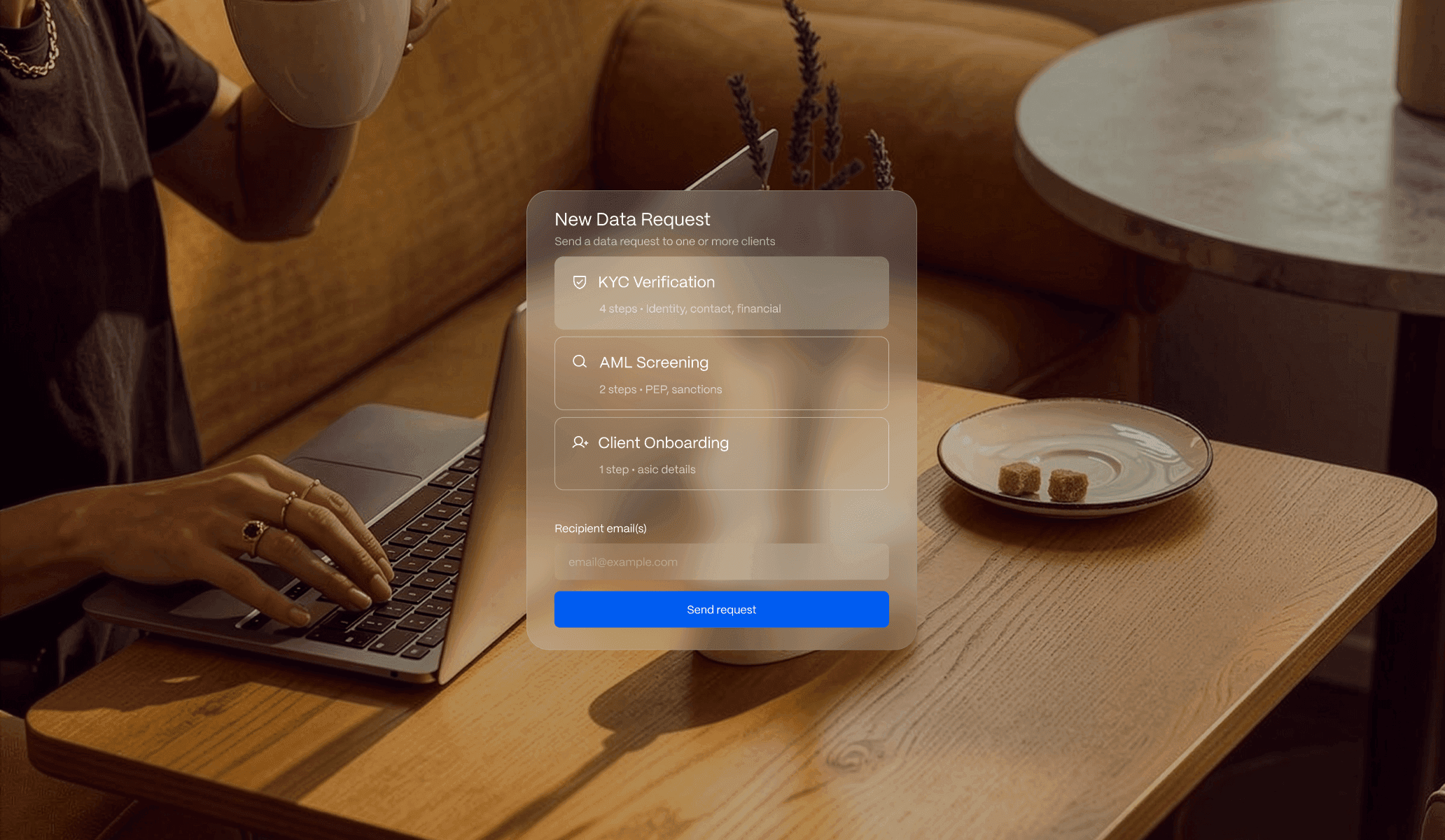 Build a data request in minutes - pending actions interface